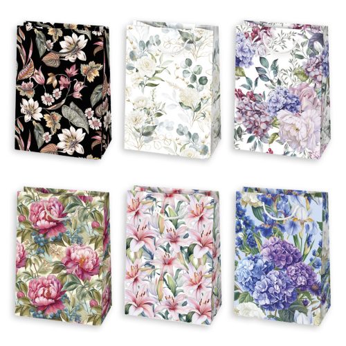 Virág Romantic papír ajándéktasak, ajándékzacskó 23x32x11 cm