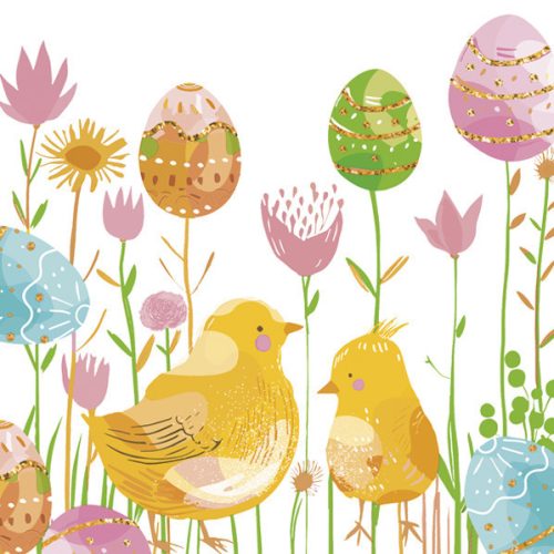 Húsvét Graphic Chickens szalvéta 20 db-os 33x33 cm