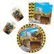 Construction, Építkezés party szett 36 db-os 23 cm-es tányérral