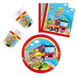   Firefighters, Tűzoltó party szett 36 db-os 23 cm-es tányérral