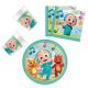  CoComelon party szett 36 db-os 23 cm-es tányérral