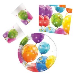   Sparkling Balloons, Lufis party szett 36 db-os 20 cm-es tányérral