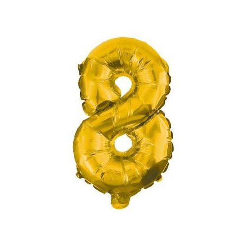 Arany Gold mini 8-as szám fólia lufi 33 cm