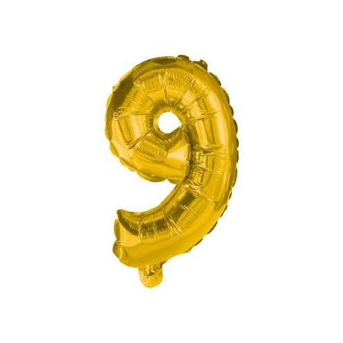 Arany Gold óriás 9-es  szám fólia lufi 85 cm