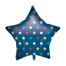 Csillag Blue Star fólia lufi 46 cm
