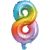 Színes Multicolour Metallic mini 8-as szám fólia lufi 35 cm