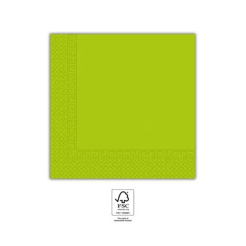 Zöld Unicolour Light Green szalvéta 20 db-os 33x33 cm FSC