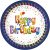 Happy Birthday Multicolor papírtányér 8 db-os 20 cm FSC