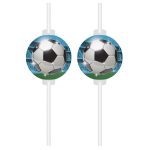 Focis Soccer Fans papír szívószál, 4 db-os szett FSC