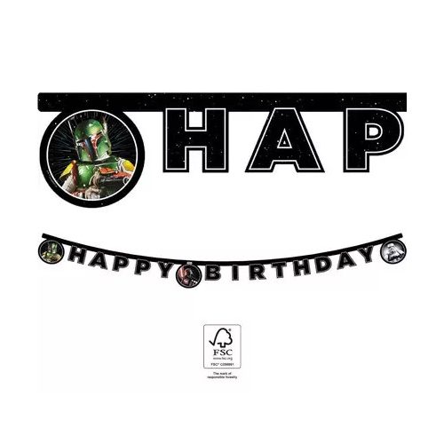 Star Wars Galaxy Happy Birthday felirat FSC 2 m