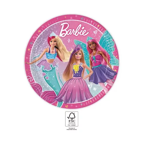 Barbie Fantasy papírtányér 8 db-os 23 cm FSC