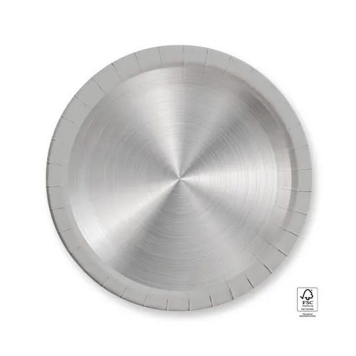 Ezüst Next Generation Silver papírtányér 8 db-os 23 cm FSC