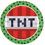 Minecraft Green papírtányér 8 db-os 23 cm FSC