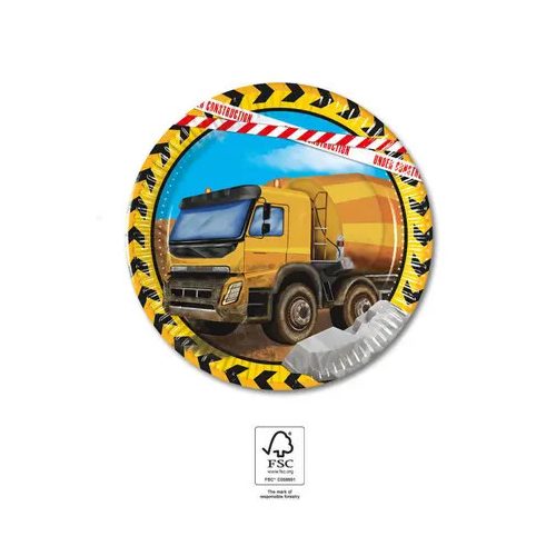 Építkezés Grabber papírtányér 8 db-os 20 cm FSC