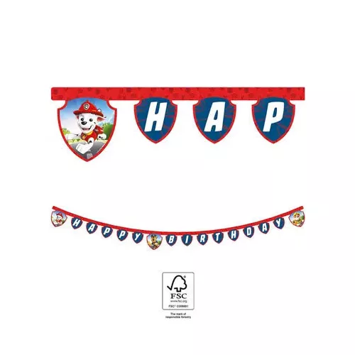 Mancs Őrjárat Rescue Heroes Happy Birthday felirat FSC 2 m