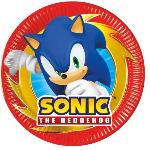 Sonic a sündisznó Sega papírtányér 8 db-os 20 cm FSC