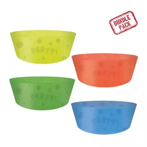 Színes Multicolor félig átlátszó műanyag mélytányér 4 db-os 12 cm