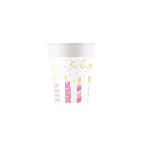 Happy Birthday Candles papír pohár 8 db-os 200 ml FSC 