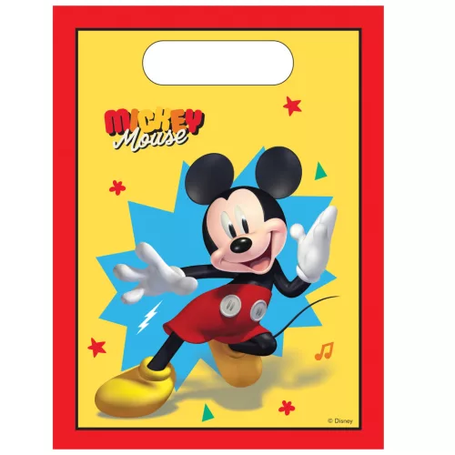 Disney Mickey Jump Into Fun műanyag ajándéktasak, ajándékzacskó 6 db-os