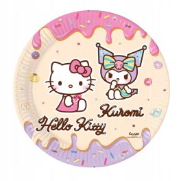 Hello Kitty Kuromi papírtányér 8 db-os 23 cm FSC