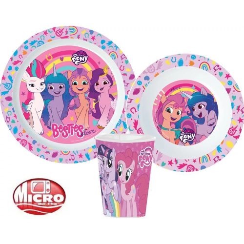 Én kicsi pónim étkészlet, micro műanyag szett 