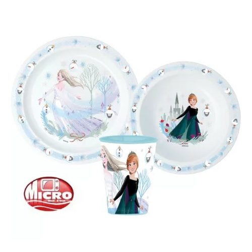 Disney Jégvarázs Karácsony étkészlet, micro műanyag szett 