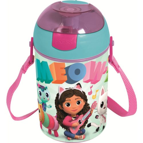 Gabi babaháza Wonderland műanyag szívószálas kulacs akasztóval 450 ml