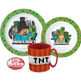 Minecraft étkészlet, micro műanyag szett 