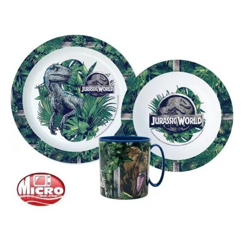 Jurassic World étkészlet, micro műanyag szett 