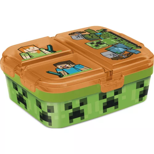 Minecraft Battle több rekeszes uzsonnás doboz, szendvicsdoboz XL