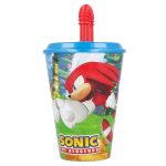 Sonic, a sündisznó szívószálas pohár, műanyag 430 ml 