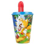 Sonic a sündisznó Adventure szívószálas pohár, műanyag 430 ml