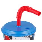 Pókember szívószálas pohár, műanyag 430 ml