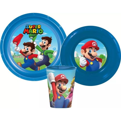 Super Mario étkészlet, műanyag szett 