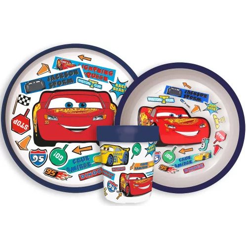 Disney Verdák Stickers Go csúszásmentes étkészlet, micro műanyag szett